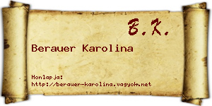 Berauer Karolina névjegykártya